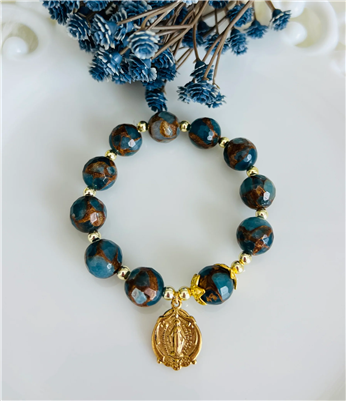 Rosary Bracelet with Blue Golden
