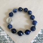 Lapis Miraculous Medal Bracelet