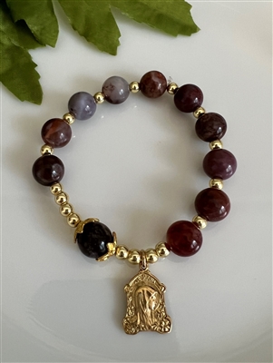 ROSARY BRACELET WITH PURPLE AMBER