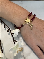 Rosary Bracelet - Ruby Stone