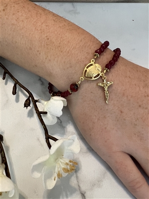 Rosary Bracelet - Ruby Stone