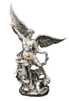 St Michael the Archangel- Hand- 10" Inch Pewter Statue