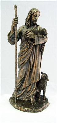 Good Shepherd with Lambs in Bronze 11.5"