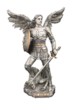 St Michael the Archangel, Defender In Battle 9" Pewter Statue