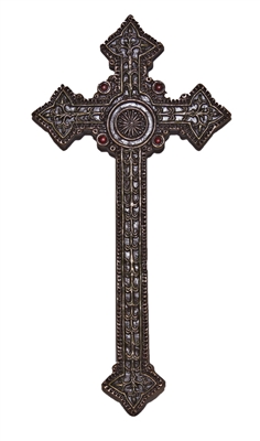 ORNATE BRONZE 8.5" WALL CROSS