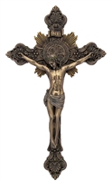 14" Saint Benedict Bronze Crucifix