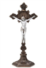 17" Saint Benedict Bronze/Pewter Crucifix Standing or Wall