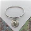 Antique Miraculous Medal Sterling Silver Bangle