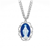 Sterling Silver Dark Blue Miraculous Medal