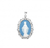 Light Blue Sterling Silver Miraculous Medal