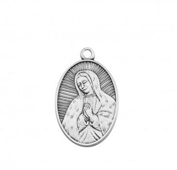 Our Lady of Guadalupe Oval Sterling Silver Medal