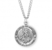 Saint Michael Round Sterling Silver Medal