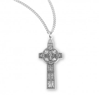 Sterling Silver Irish Celtic Cross 18" Chain