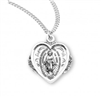 Sterling Silver Heart Shaped Miraculous Medal