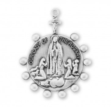 Our Lady of the Rosary Sterling Silver Medal