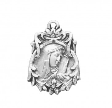 Our Lady of Sorrows Ornate Sterling Silver Medal