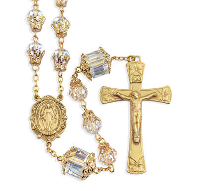 Brass Crystal Rosary