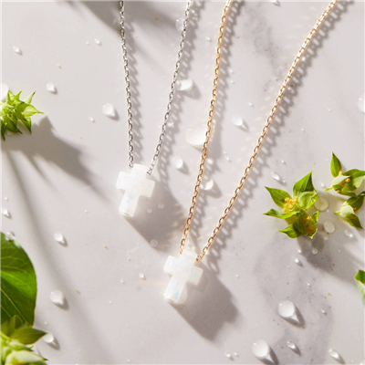 Gold Holy Water Cross Necklace