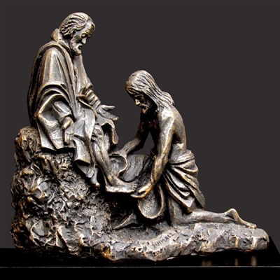 Christ Washing Feet by Timothy P. Schmalz