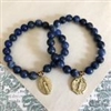 Lapis Miraculous Medal Stretch Bracelet