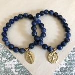 Lapis Miraculous Medal Stretch Bracelet