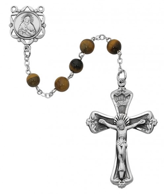 Tiger Eye Gem Stone Rosary