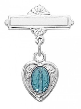 Miraculous Medal Baby Pin sterling silver