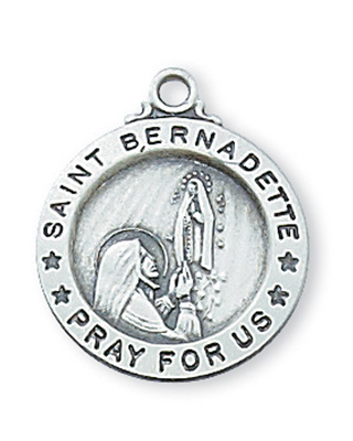 St Bernadette Sterling Silver on 18" Chain