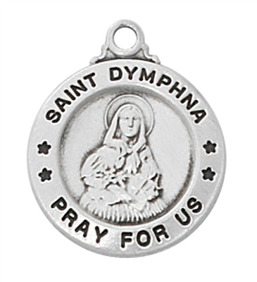 St Dymphna Sterling Silver on 18" Chain