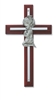 Baptism Baby 7" Wall Cross:  Baby Girl on Cherry Cross