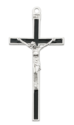 5" Black Enamel Crucifix