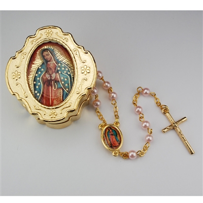 Guadalupe Rosary and Rosary Box 4mm