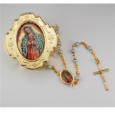 Guadalupe Rosary and Rosary Box 4mm