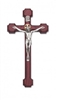 10 Inch Cherry Cruciifix with Silver Corpus with Gold Halo