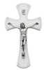 White and Blue Wood Baptism Crucifix 7"