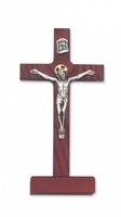 8" CHERRY STAINDING STANDING CRUCIFIX