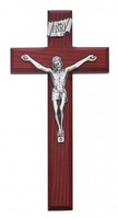 8" BEVELED CHERRY CRUCIFIX