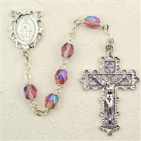 Birthstone rosary- June - Lt Amethyst 6MM Rosary