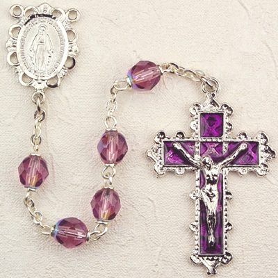 Birthstone rosary-February- Dark Amethyst 6MM Rosary