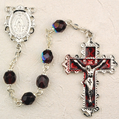 Birthstone rosary- January - Garnet 6MM Rosary