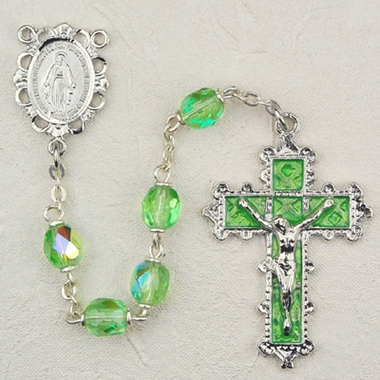 Birthstone rosary- August - Peridot 6MM Rosary