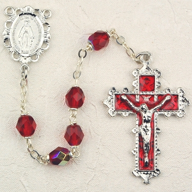 Birthstone rosary-July - Ruby 6MM Rosary