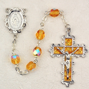 Birthstone rosary- November - Topaz 6MM Rosary