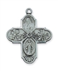 Four Way Pewter Cross with 20" Chain