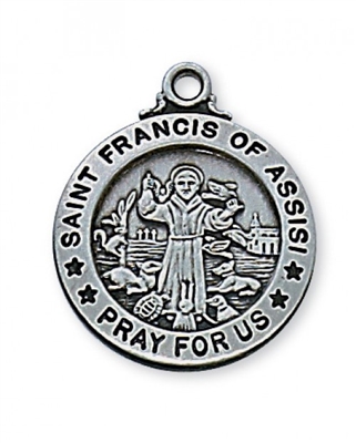St. Francis of Assisi Antique Silver