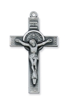 Pewter St. Benedict Crucifix on 24" Chain