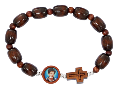 Blue Wood Carlo Acutis Bracelet