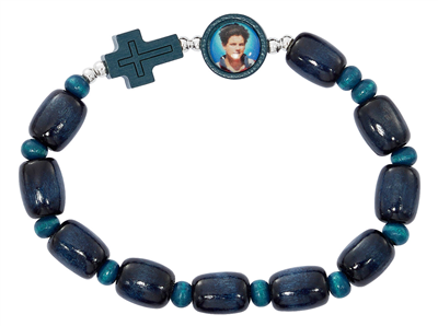 Blue Wood Carlo Acutis Bracelet