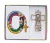 Multi-Colored Baby Rosary & Guardian Angel Crib Cross