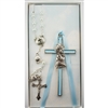 Baptism crib cross and rosary